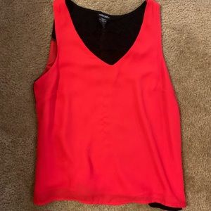 Red and black business casual sleeveless top